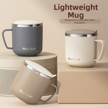 Spetsiaalne tass kaerahelbepudru leotamiseks, piimahommikusöögi tass, kruus, 304 roostevabast terasest kohvitass, uus tass naistele, meestele