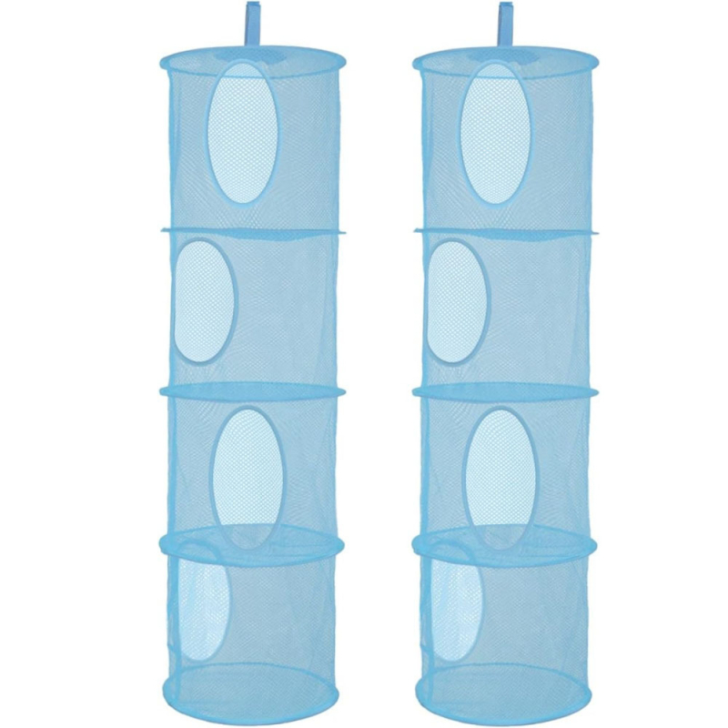 Piiriülene kokkupandav rippkorv hingav nelja sektsiooniga korv plush-mänguasjade hoiukorv riputatava puuri aluspesu kuivatuskorvi tootja