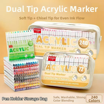 „Guangna Straight“ skystas akrilinis žymeklis, dvipusis, 132 spalvų, nepermatomas ir sudedamas, vaikams skirtas grafiti piešimo rašiklis