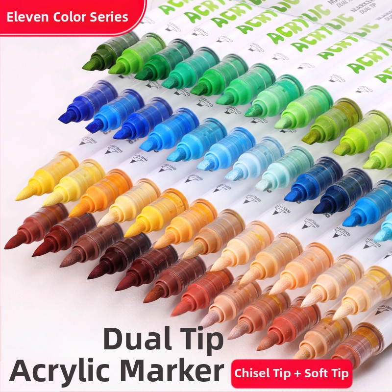 „Guangna Straight“ skystas akrilinis žymeklis, dvipusis, 132 spalvų, nepermatomas ir sudedamas, vaikams skirtas grafiti piešimo rašiklis