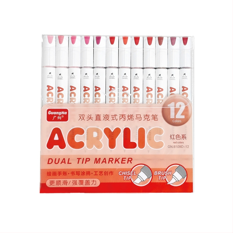 „Guangna Straight“ skystas akrilinis žymeklis, dvipusis, 132 spalvų, nepermatomas ir sudedamas, vaikams skirtas grafiti piešimo rašiklis