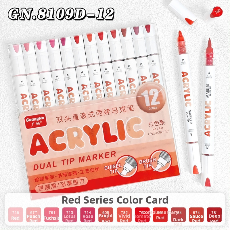 „Guangna Straight“ skystas akrilinis žymeklis, dvipusis, 132 spalvų, nepermatomas ir sudedamas, vaikams skirtas grafiti piešimo rašiklis