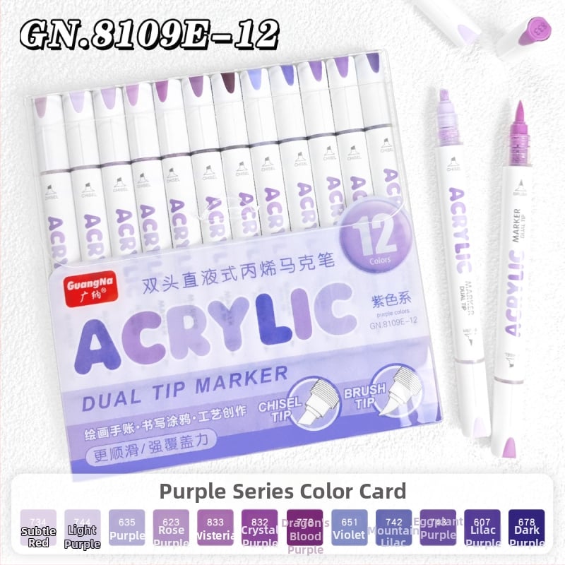 „Guangna Straight“ skystas akrilinis žymeklis, dvipusis, 132 spalvų, nepermatomas ir sudedamas, vaikams skirtas grafiti piešimo rašiklis