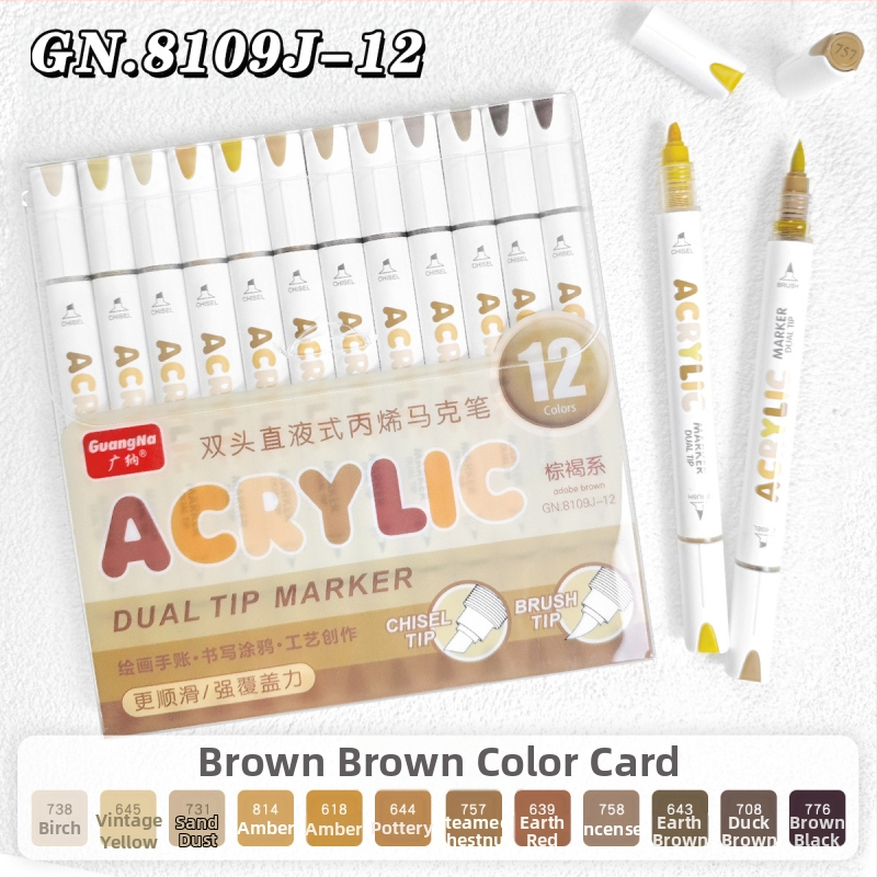 „Guangna Straight“ skystas akrilinis žymeklis, dvipusis, 132 spalvų, nepermatomas ir sudedamas, vaikams skirtas grafiti piešimo rašiklis