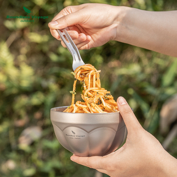 Biwei puhtast titaanist kahekihiline riisikauss, supikauss, salat, kaerahelbe-jogurtikauss, õues kasutamiseks, telkimiseks, koduseks kasutamiseks, ülikerge titaankauss