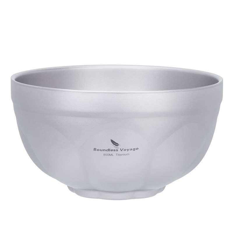 Biwei puhtast titaanist kahekihiline riisikauss, supikauss, salat, kaerahelbe-jogurtikauss, õues kasutamiseks, telkimiseks, koduseks kasutamiseks, ülikerge titaankauss