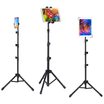 Hulgimüük tahvelarvuti alus põrandale 12-tolline must statiivialus sissetõmmatav 1,6 m laisk mobiiltelefoni alus kohaletoimetamiseks