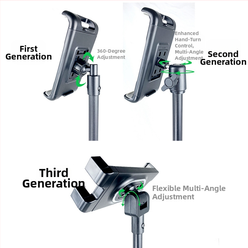Търговия на едро на поставка за таблет, 12-инчова черна поставка за статив, прибираща се 1,6 м, мързелива поставка за мобилен телефон, доставка