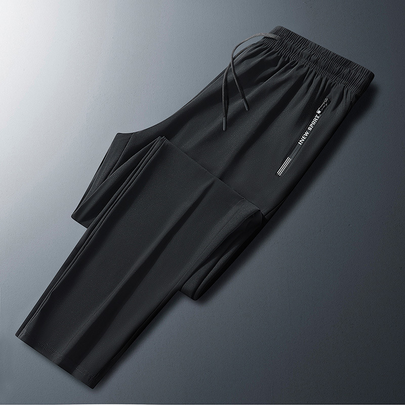 Εκρηκτικά καλοκαιρινά παντελόνια από μετάξι Ice για άνδρες και γυναίκες, αθλητικά παντελόνια, ψηλό ελαστικό, γρήγορο στέγνωμα, casual παντελόνι, ίσια, χαλαρά, μεγάλα μεγέθη, για υπαίθριες δραστηριότητες