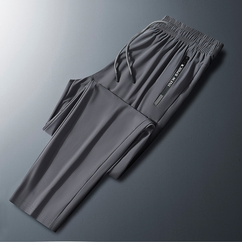 Εκρηκτικά καλοκαιρινά παντελόνια από μετάξι Ice για άνδρες και γυναίκες, αθλητικά παντελόνια, ψηλό ελαστικό, γρήγορο στέγνωμα, casual παντελόνι, ίσια, χαλαρά, μεγάλα μεγέθη, για υπαίθριες δραστηριότητες