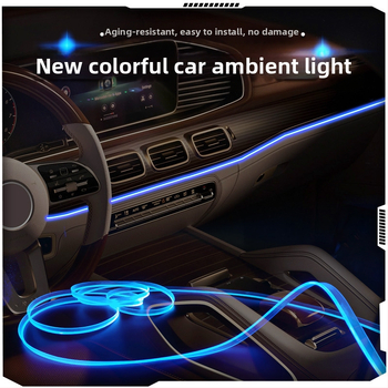Pārrobežu jauns 64 krāsu automašīnas atmosfēras apgaismojums krāsains centrālās vadības lietotnes mūzikas ritma apgaismojums bez diegiem USB dekoratīvs apgaismojums