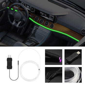 Pārrobežu jauns 64 krāsu automašīnas atmosfēras apgaismojums krāsains centrālās vadības lietotnes mūzikas ritma apgaismojums bez diegiem USB dekoratīvs apgaismojums