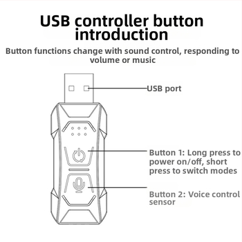 Pārrobežu jauns 64 krāsu automašīnas atmosfēras apgaismojums krāsains centrālās vadības lietotnes mūzikas ritma apgaismojums bez diegiem USB dekoratīvs apgaismojums