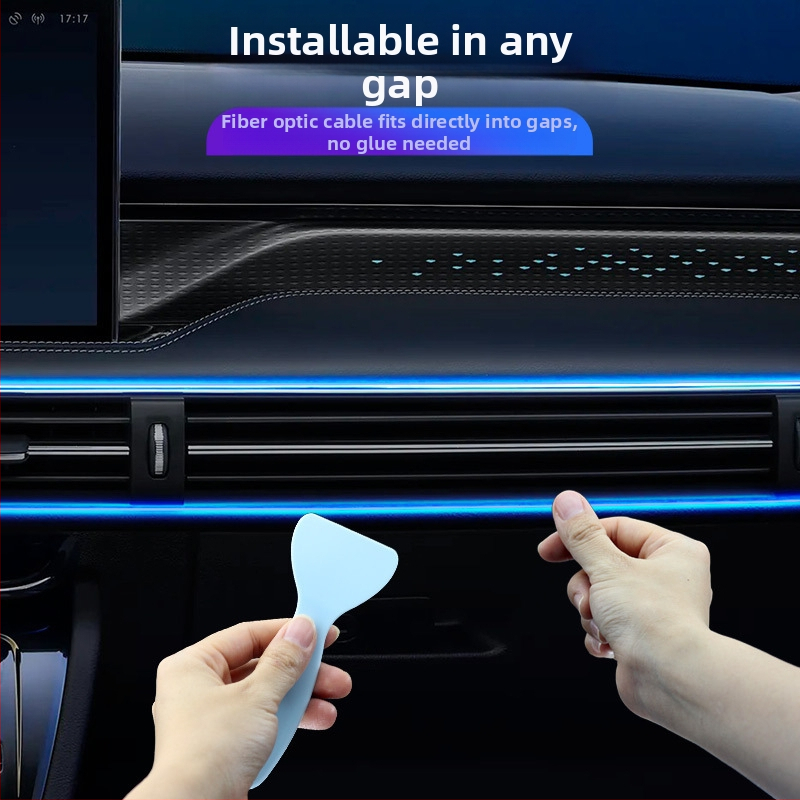 Трансгранична нова 64-цветна автомобилна атмосфера, цветна централно управлявана светлина, приложение, музикален ритъм, светлина, без конец, USB декоративна светлина