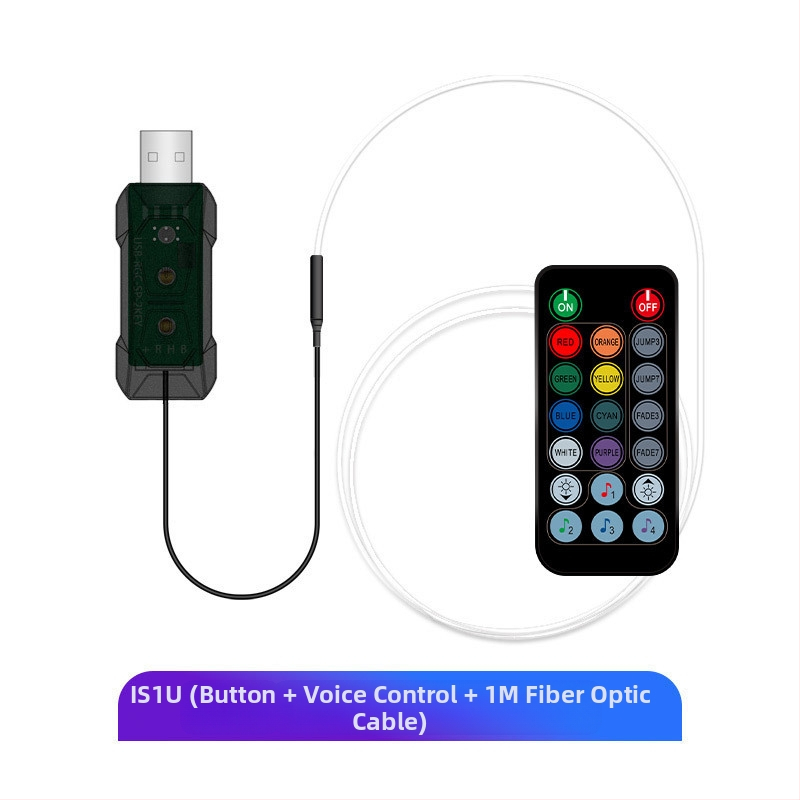 Pārrobežu jauns 64 krāsu automašīnas atmosfēras apgaismojums krāsains centrālās vadības lietotnes mūzikas ritma apgaismojums bez diegiem USB dekoratīvs apgaismojums
