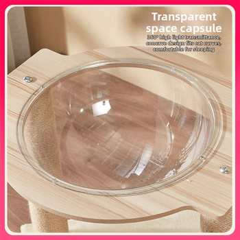 Μικρό ακρυλικό σπίτι με κάψουλα για γάτες, πλαίσιο αναρρίχησης για γάτες, στύλος ξυσίματος για γάτες, δέντρο για γάτες, σπίτι για γάτες, ενσωματωμένη σανίδα ξυσίματος για γάτες, κλουβί για γάτες