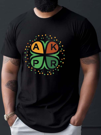 Ευρωπαϊκό και Αμερικανικό Εμπόριο Ευρωπαϊκός Κώδικας Βαμβάκι Μπλούζα με Στάμπα St. Patrick\'s Four-leaf Clover Ανδρικό Μπλούζα Καλοκαιρινό Casual Κοντό μανίκι