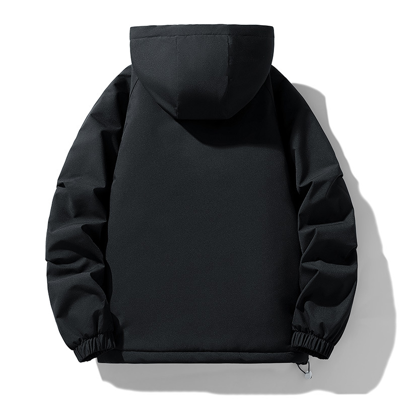 Meeste sügis- ja talvine mitme taskuga lahtise tööriistaga puuvillane jope kapuutsiga Hongkongi stiilis trendikas top, universaalsed ühevärvilised riided