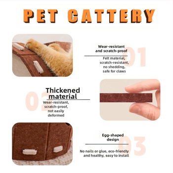 Φωλιά για γάτες από τσόχα Four Seasons, ενσωματωμένη, ανθεκτική στη φθορά, χωρίς ξύσιμο, φωλιά ύπνου για γάτες διπλής στρώσης Cat Paradise