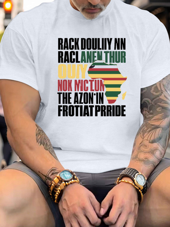 1 τεμάχιο ανδρικό καλοκαιρινό μπλουζάκι Plus Size, με στρογγυλή λαιμόκοψη, πολυεστέρα