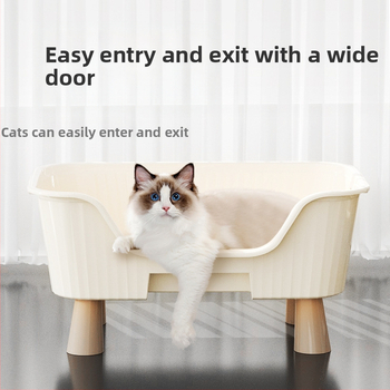 Ημικλειστό κουτί άμμου γάτας Πολύ μεγάλο αντιολισθητικό μαξιλάρι τουαλέτας γάτας Αποσμητικό κουτί περιττωμάτων για γατάκια