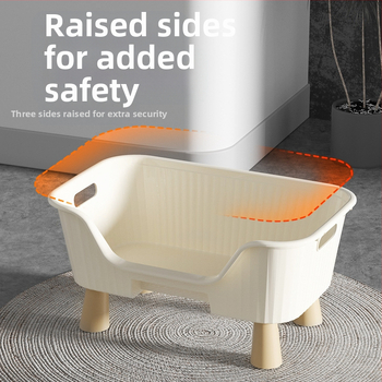 Ημικλειστό κουτί άμμου γάτας Πολύ μεγάλο αντιολισθητικό μαξιλάρι τουαλέτας γάτας Αποσμητικό κουτί περιττωμάτων για γατάκια