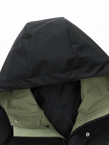 Μοντέρνα Ανδρικά Ρούχα Ποιότητας Άνοιξης και Φθινοπώρου Όμορφο Παλτό με Κουκούλα σε Όλα τα Χρώματα, Χοντρό Ανδρικό, Επιπλατινωμένο, Ριχτό Μπουφάν μεσαίου Μήκους, Plus Size