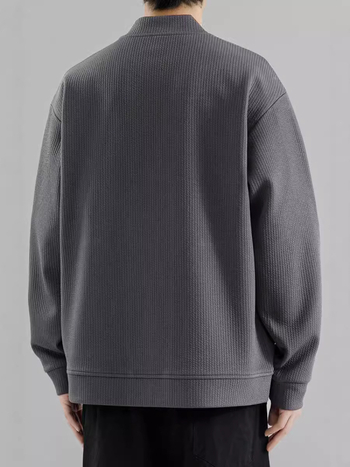 Мъжко пролетно-есенно бизнес ежедневно плетено яке с голям размер, мъжко пълноцветно яке с голям размер