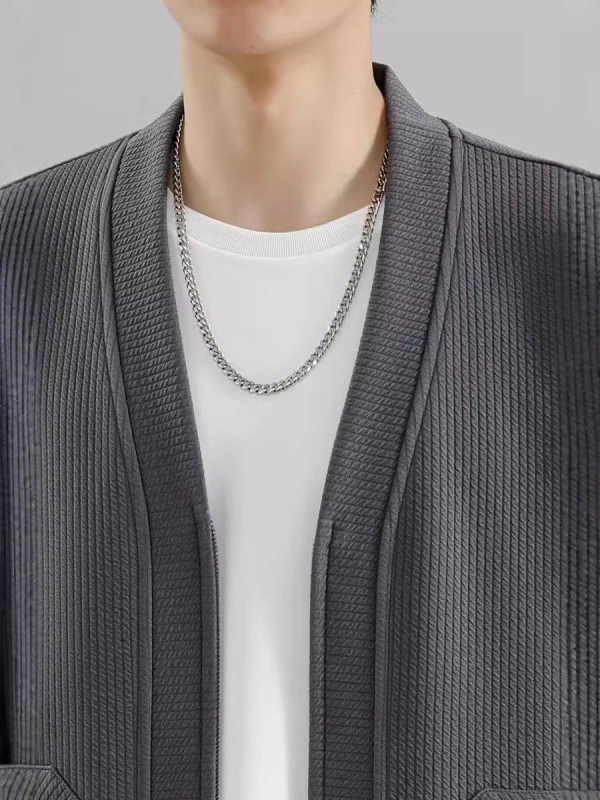 Meeste kevad- ja sügissuuruses äri- ja vabaaja kootud kardiganjakk, meeste paks ühevärviline pluss-paks ülisuur jakk