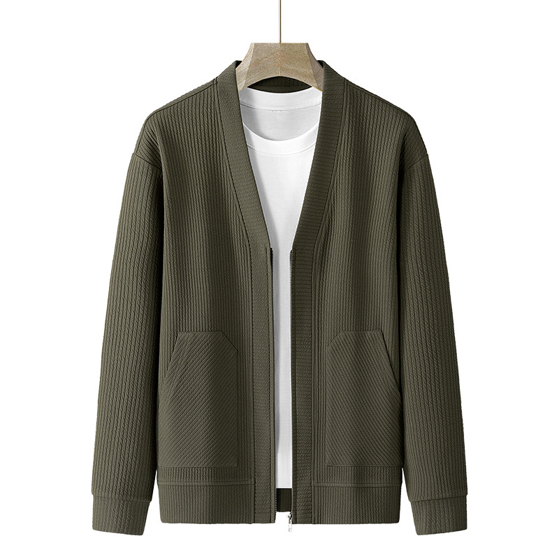 Meeste kevad- ja sügissuuruses äri- ja vabaaja kootud kardiganjakk, meeste paks ühevärviline pluss-paks ülisuur jakk