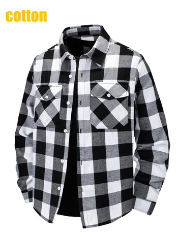 Δημοφιλές ανδρικό φθινοπωρινό μακρυμάνικο πουκάμισο της Amazon για διασυνοριακό εμπόριο εξωτερικού, μεγάλο ανδρικό αμερικανικό καρό πουκάμισο με μακριά μανίκια