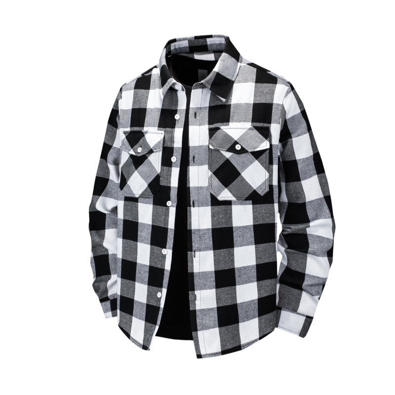 Cămașă cu mânecă lungă pentru bărbați, populară de la Amazon, de toamnă, pentru comerț exterior transfrontalier, de mărime mare, în carouri americane, cu mânecă lungă