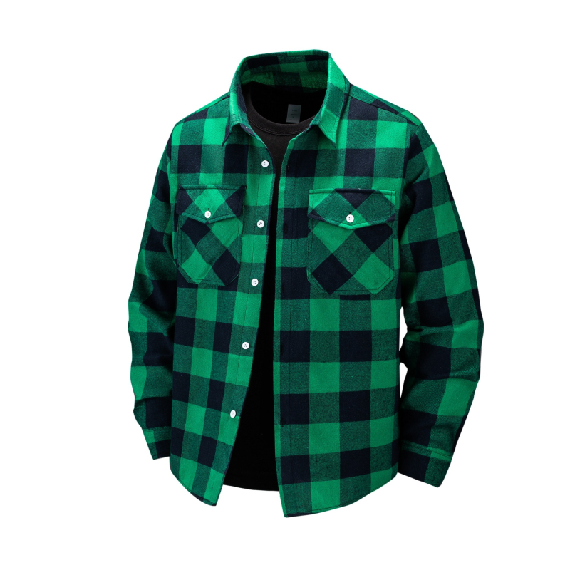 Cămașă cu mânecă lungă pentru bărbați, populară de la Amazon, de toamnă, pentru comerț exterior transfrontalier, de mărime mare, în carouri americane, cu mânecă lungă
