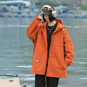 2025. aasta suvine uus ühevärviline paarile mõeldud jää päikesekaitseriietus meestele, suured lahtised heleda nahaga riided, meeste kapuutsiga jope