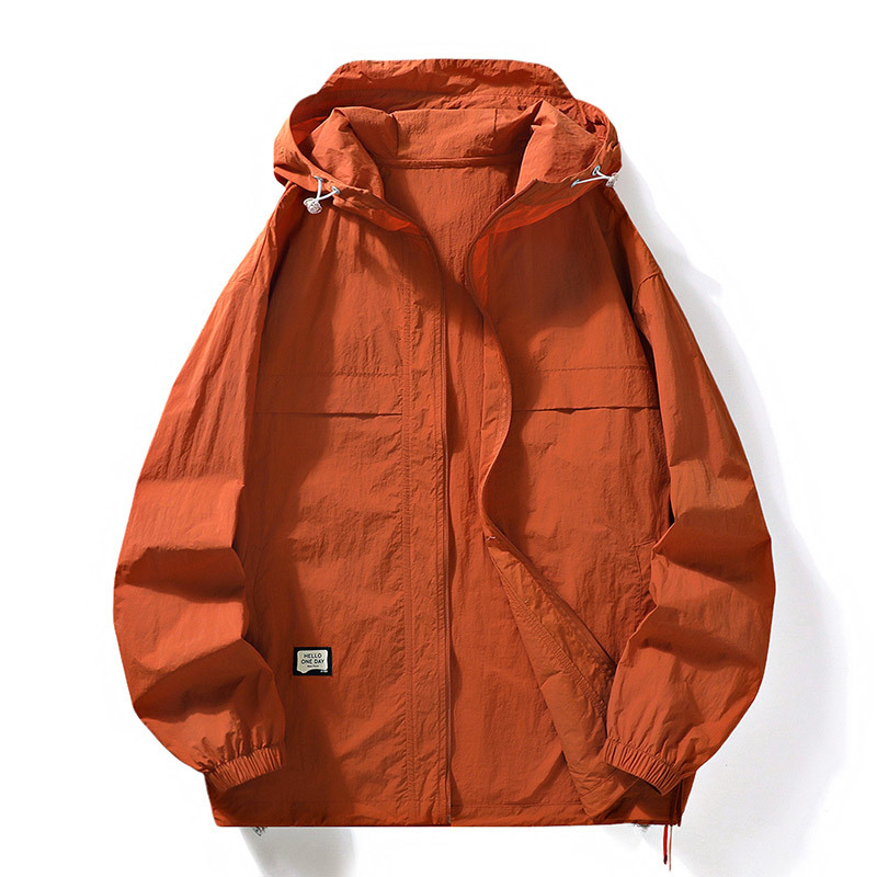 2025. aasta suvine uus ühevärviline paarile mõeldud jää päikesekaitseriietus meestele, suured lahtised heleda nahaga riided, meeste kapuutsiga jope