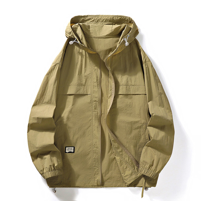 2025. aasta suvine uus ühevärviline paarile mõeldud jää päikesekaitseriietus meestele, suured lahtised heleda nahaga riided, meeste kapuutsiga jope