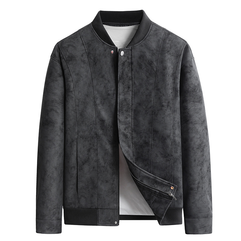 Pavasario ir rudens nauja užsienio prekybos didmeninė motociklo striukė paaugliams vyriška zomšos PU striukė vyriška laisvalaikio odinė vėjo nepraleidžianti striukė