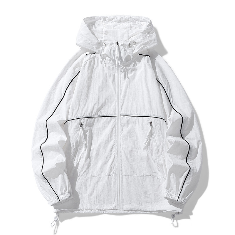 UPF50 päikesekaitsega meeste riided piiriülese väliskaubanduse pakkumiseks suurtele nahariietele suvine veekindel hingav kapuutsiga mantel Tide