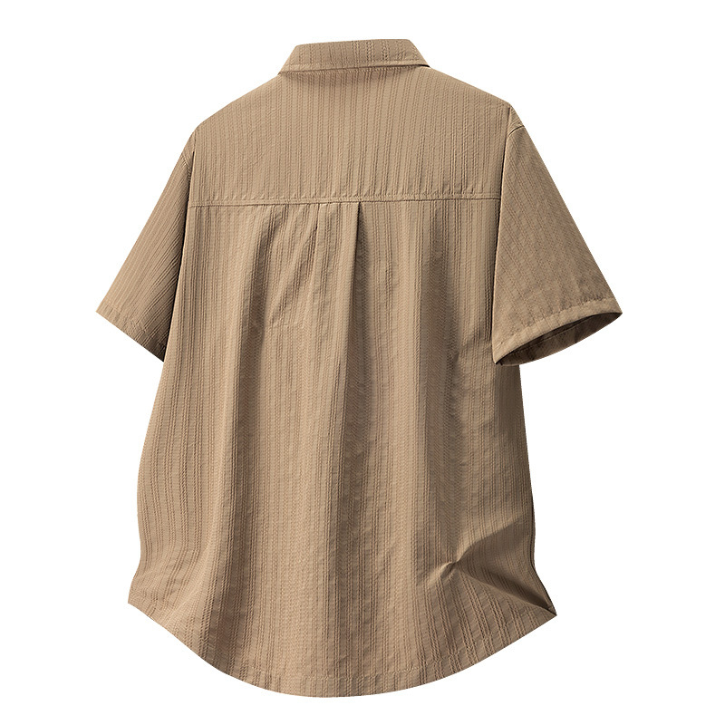 Meeste lahtine lühikeste varrukatega särk Suvine revääriga äriline vabaajasärk Mugav kiiresti kuivav triikimist mittevajav meeste trendikas meeste õueriietus