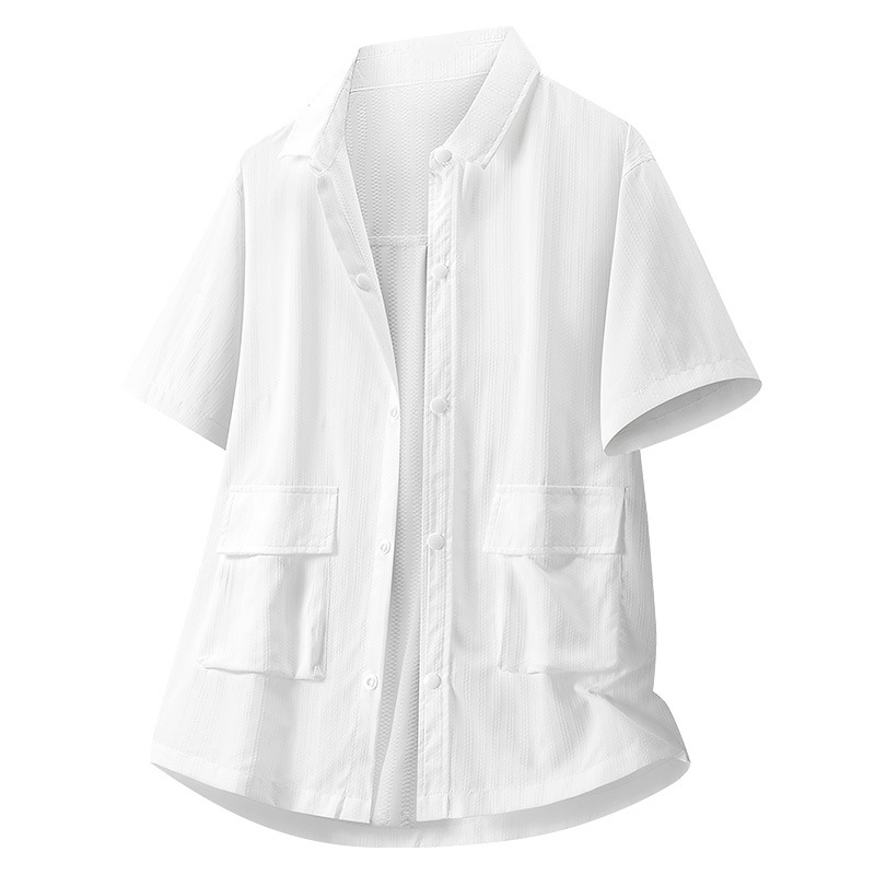 Meeste lahtine lühikeste varrukatega särk Suvine revääriga äriline vabaajasärk Mugav kiiresti kuivav triikimist mittevajav meeste trendikas meeste õueriietus