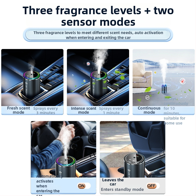 Spalvinga atmosferos šviesos žvaigždės formos automobilio aromaterapijos aparatas automatinis kvapų purškimas automobilio namams dvejopo naudojimo pikapo atmosferos šviesos aromaterapijos aparatas