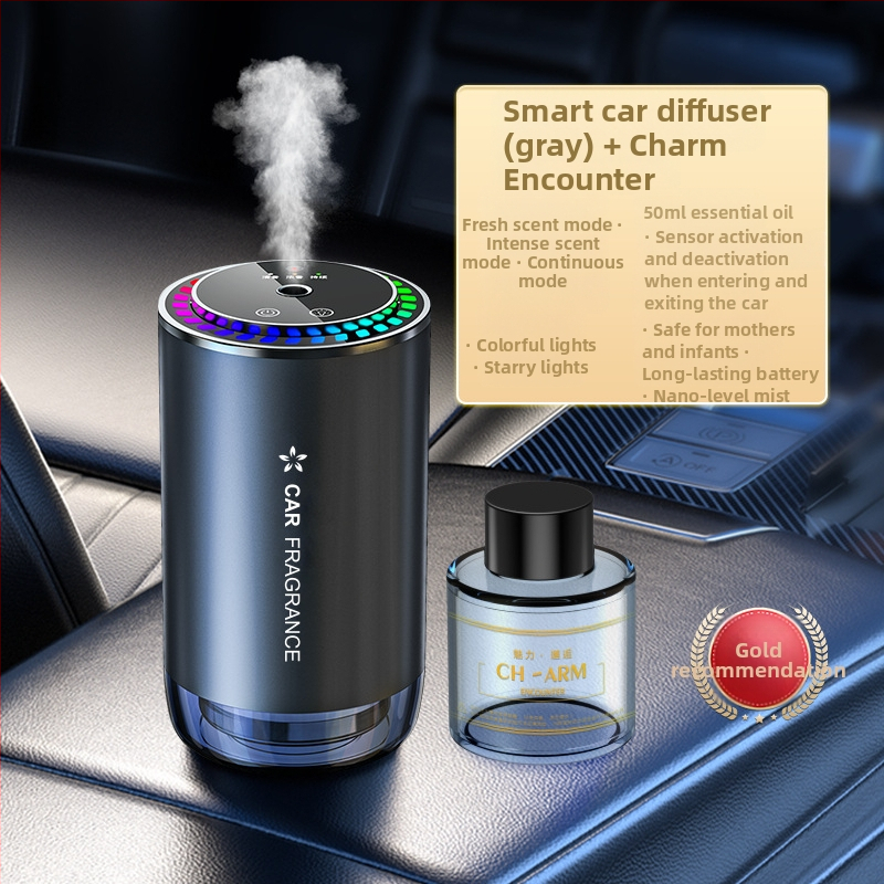 Krāsaina atmosfēras gaismas zvaigžņu augšdaļas aromterapijas mašīna automātiska smaržu izsmidzināšana automašīnas mājām divējāda lietojuma pikapa atmosfēras gaismas aromterapijas mašīna