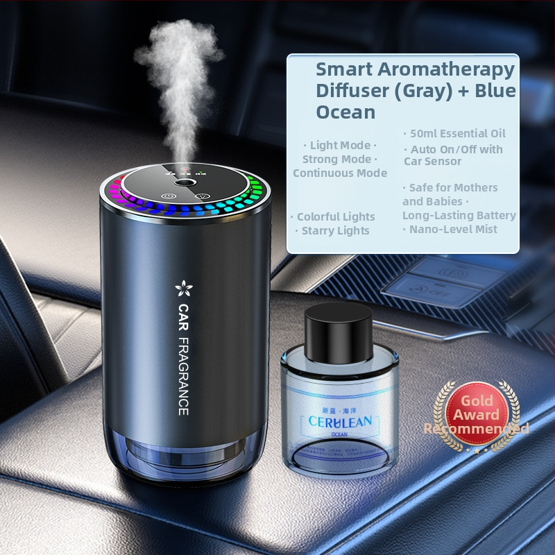 Krāsaina atmosfēras gaismas zvaigžņu augšdaļas aromterapijas mašīna automātiska smaržu izsmidzināšana automašīnas mājām divējāda lietojuma pikapa atmosfēras gaismas aromterapijas mašīna