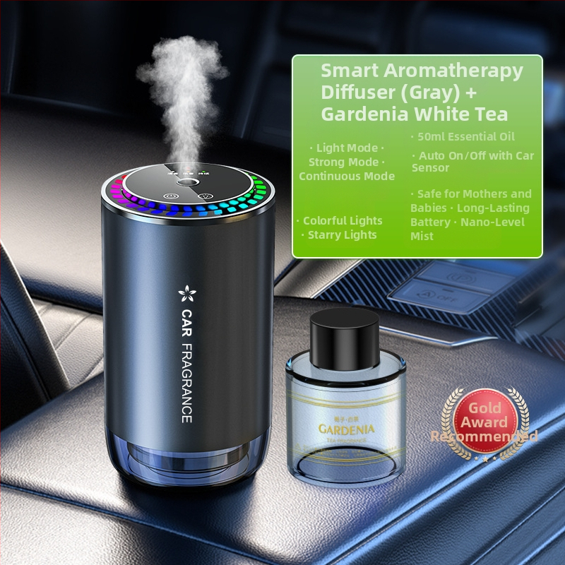Krāsaina atmosfēras gaismas zvaigžņu augšdaļas aromterapijas mašīna automātiska smaržu izsmidzināšana automašīnas mājām divējāda lietojuma pikapa atmosfēras gaismas aromterapijas mašīna