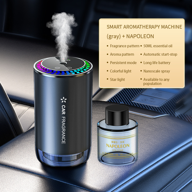 Krāsaina atmosfēras gaismas zvaigžņu augšdaļas aromterapijas mašīna automātiska smaržu izsmidzināšana automašīnas mājām divējāda lietojuma pikapa atmosfēras gaismas aromterapijas mašīna