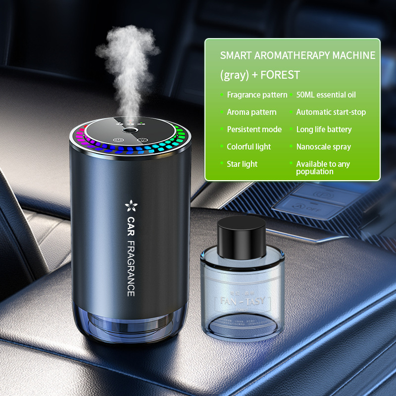 Krāsaina atmosfēras gaismas zvaigžņu augšdaļas aromterapijas mašīna automātiska smaržu izsmidzināšana automašīnas mājām divējāda lietojuma pikapa atmosfēras gaismas aromterapijas mašīna