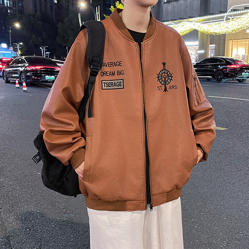 2024. aasta sügis-talve uus moesuund tikitud nahkmantel sametmantliga