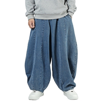 Ανδρικό παντελόνι Lantern σε στυλ ιαπωνικού στυλ, άνοιξης και φθινοπώρου 2025, νέο, μεγάλο μέγεθος, με ρετρό, χαλαρό χαρέμι και ίσια γραμμή, σε στυλ Χονγκ Κονγκ, σε φαρδιά γραμμή.