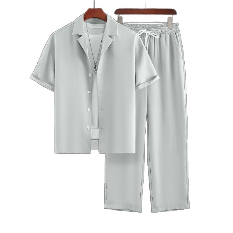 Piiriülene suvine meeste ülikond, mugav ja mitmekülgne, neljas suunas elastne ja lahe Hawaii särk, noorte revääriga topp