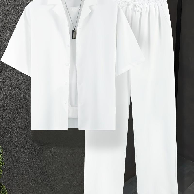 Piiriülene suvine meeste ülikond, mugav ja mitmekülgne, neljas suunas elastne ja lahe Hawaii särk, noorte revääriga topp